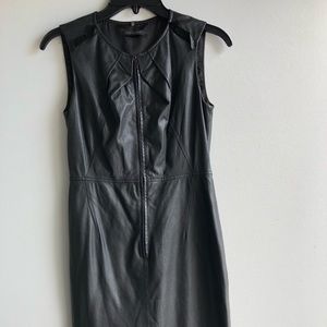 Elie Tahari black leather dress